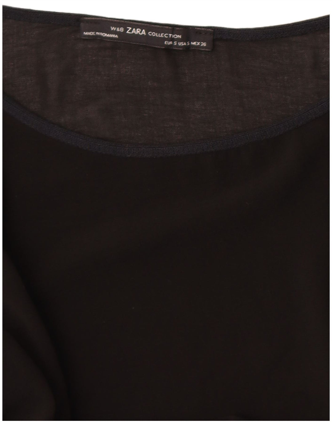 Top femeie Zara cu mâneci 3/4 UK 10 mic negru
