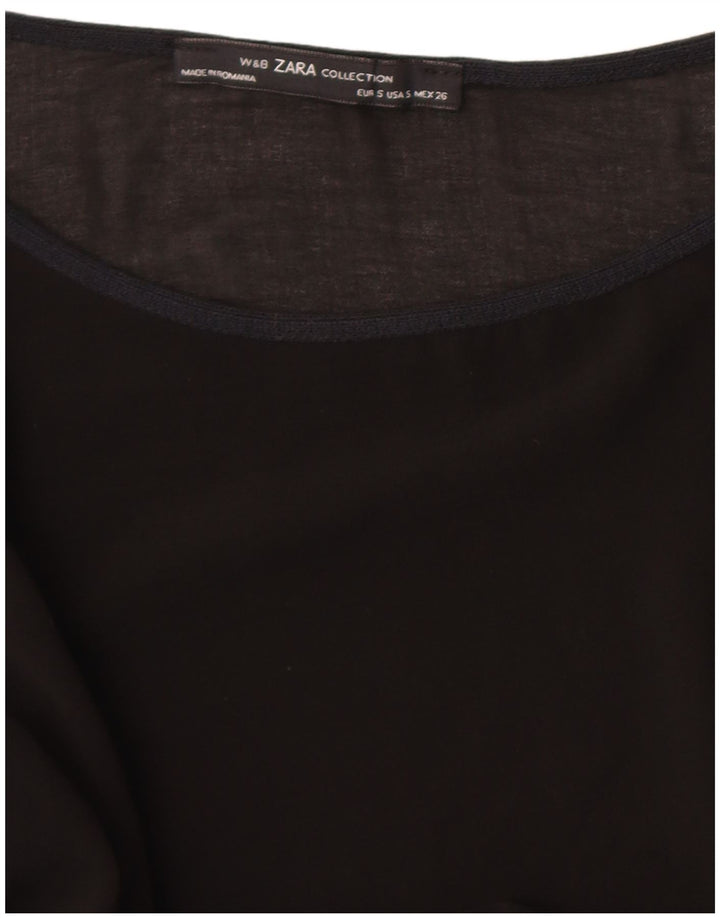 Top femeie Zara cu mâneci 3/4 UK 10 mic negru