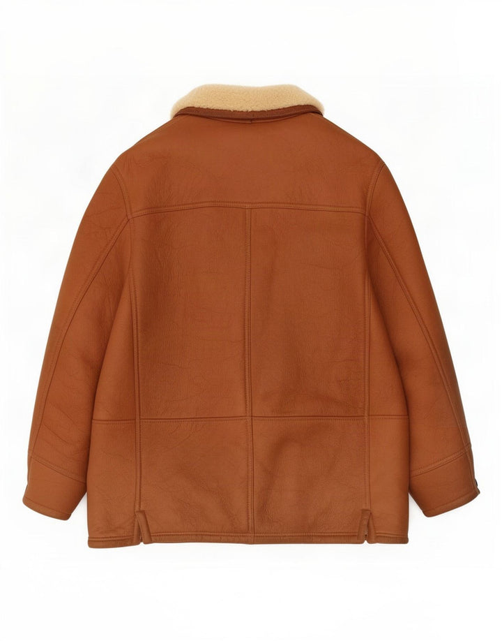 Jachetă vintage pentru bărbați din shearling IT 54 2XL maro