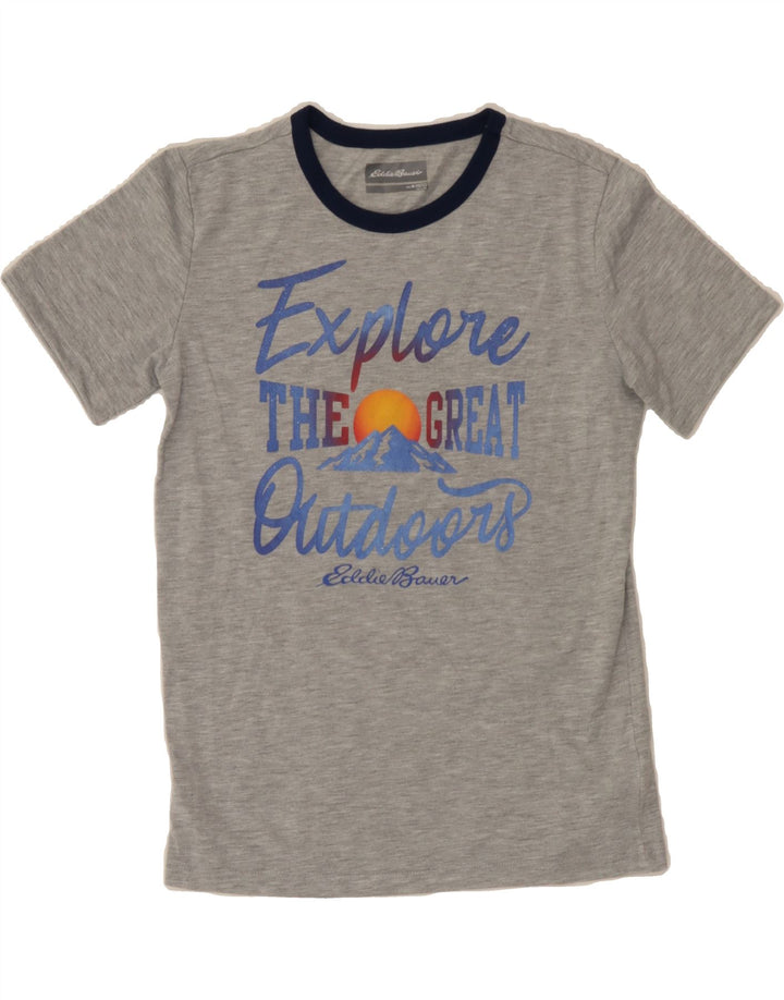 EDDIE BAUER Boys Graphic T-Shirt Top 10-11 Years Medium  Grey Polyester Vintage Eddie Bauer and Second-Hand Eddie Bauer from Messina Hembry 