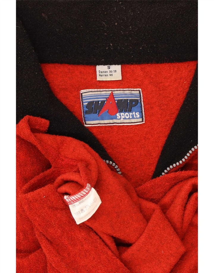 Pulover din fleece pentru bărbați Shamp, cu fermoar, decolteu largi, roșu, poliester