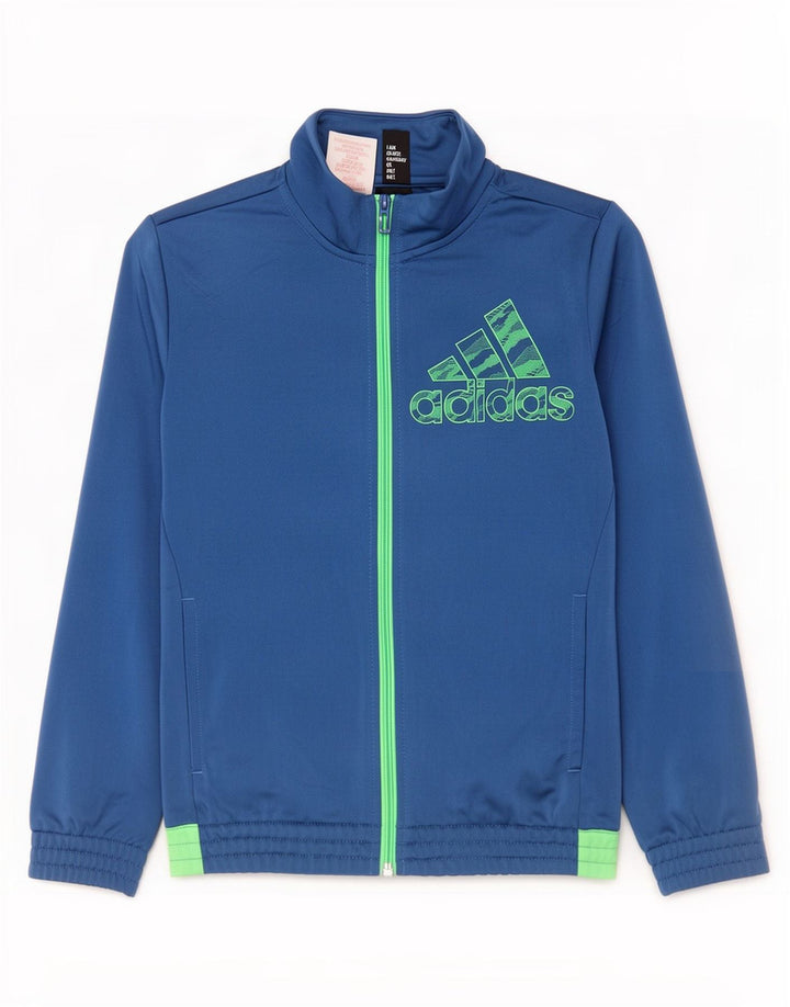 Jachetă de top pentru trening cu grafic pentru băieți Adidas 9-10 ani, albastru, color block