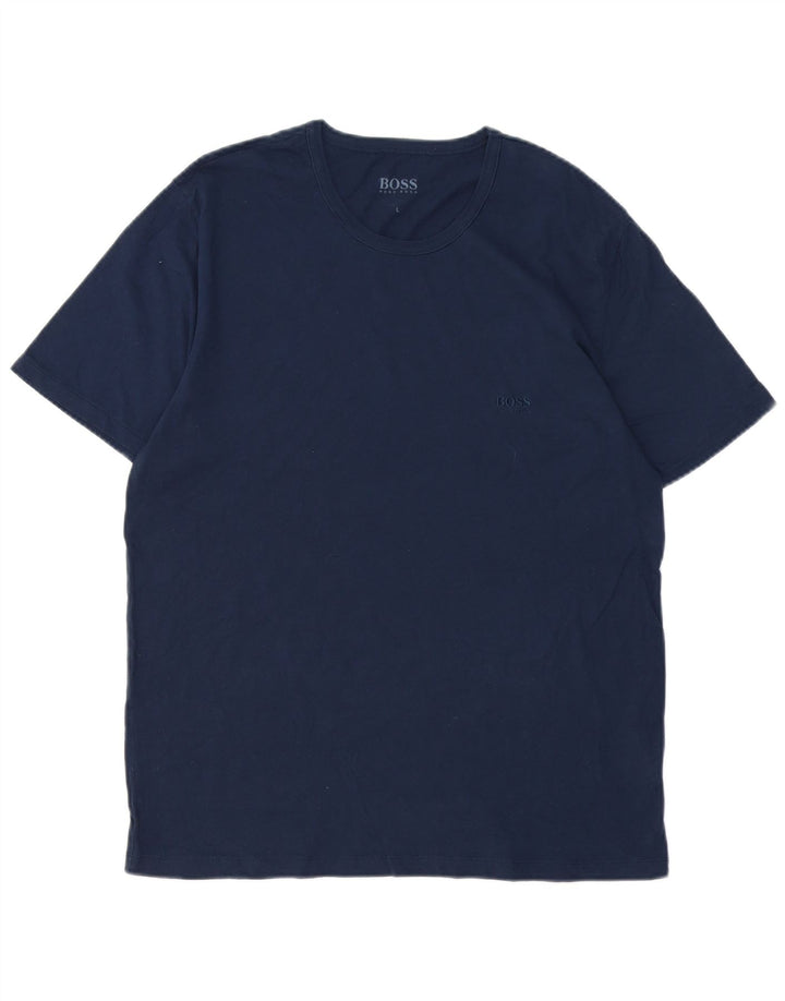 Tricou pentru bărbați Hugo Boss Top mare din bumbac bleumarin