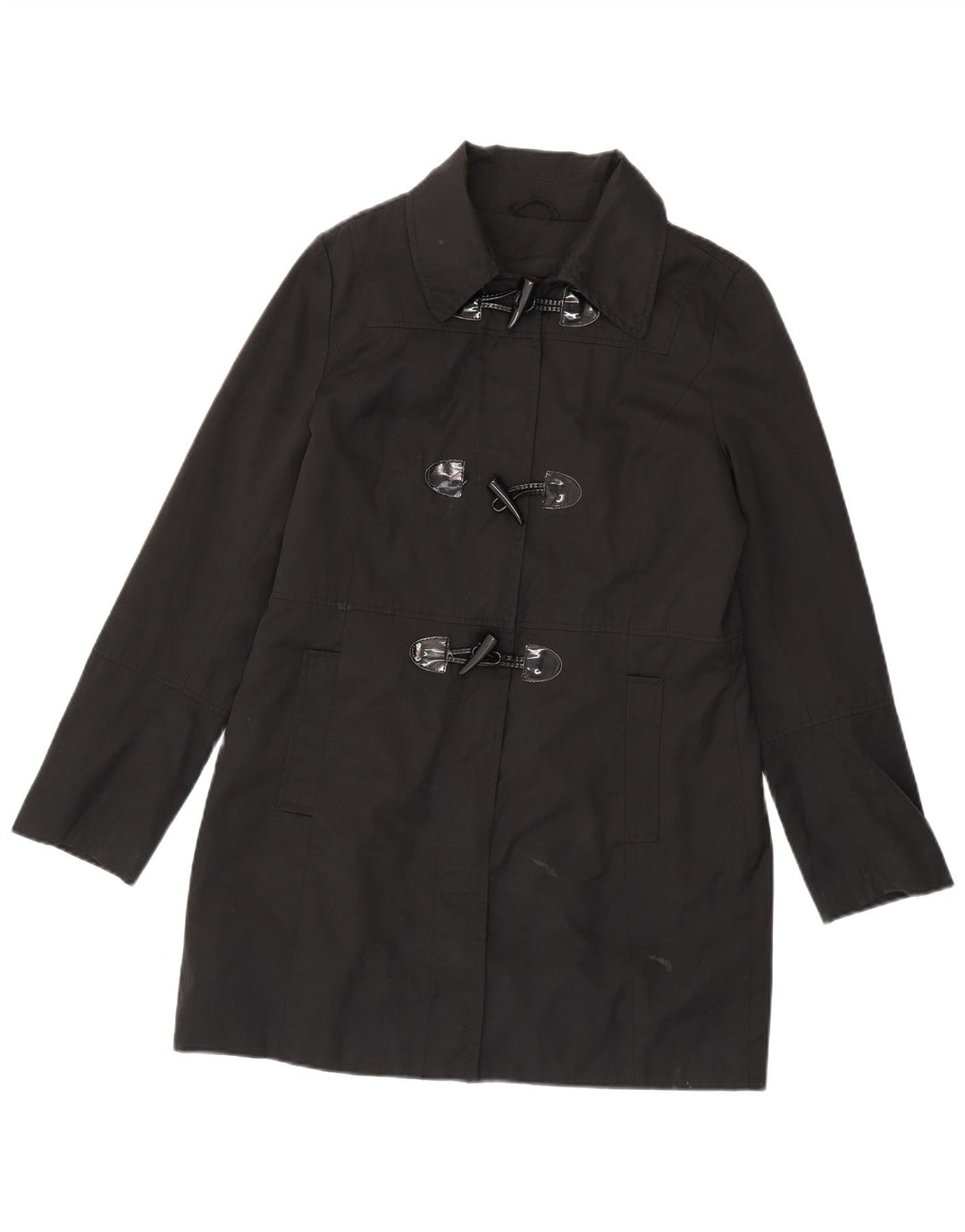 Duffle Coat Nautica pentru femei UK 14, bumbac mediu negru