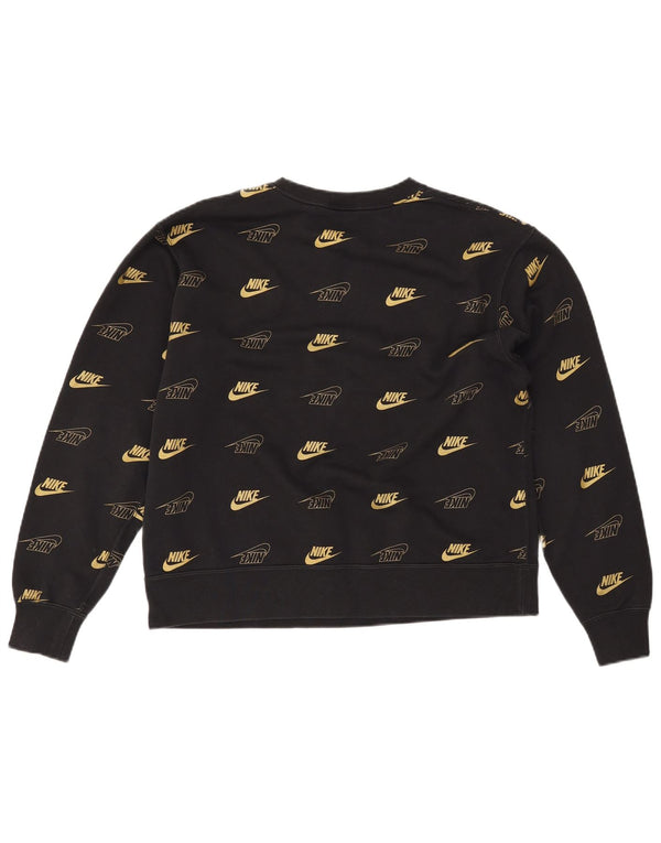 Pulover NIKE pentru femei, cu grafică, UK 14, bumbac mediu negru