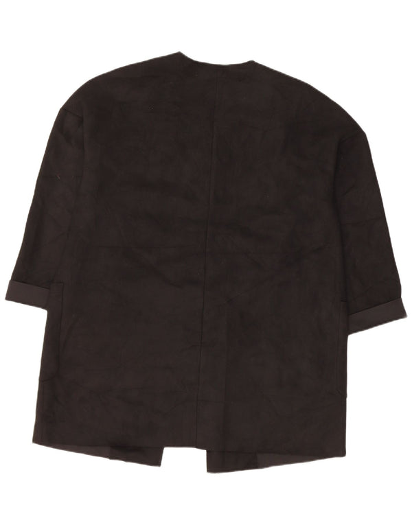 Jachetă pentru femei Zara, supradimensionată, cu mâneci 3/4, blazer deschis, UK 6 XS, poliester negru