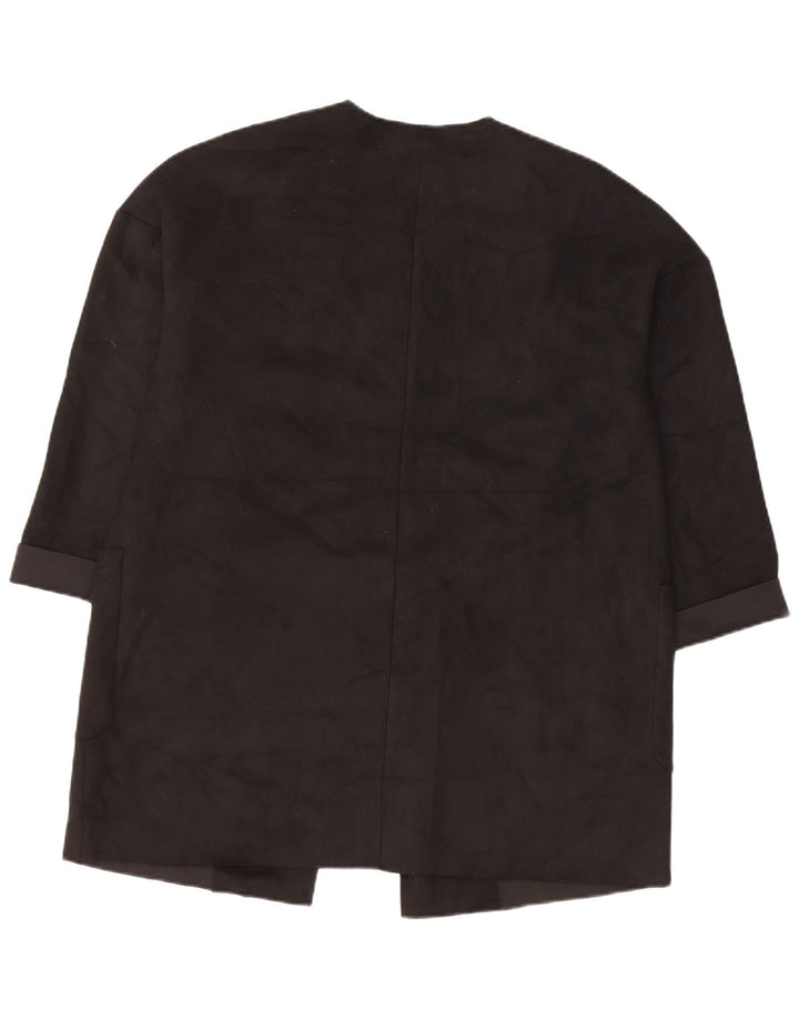Jachetă pentru femei Zara, supradimensionată, cu mâneci 3/4, blazer deschis, UK 6 XS, poliester negru