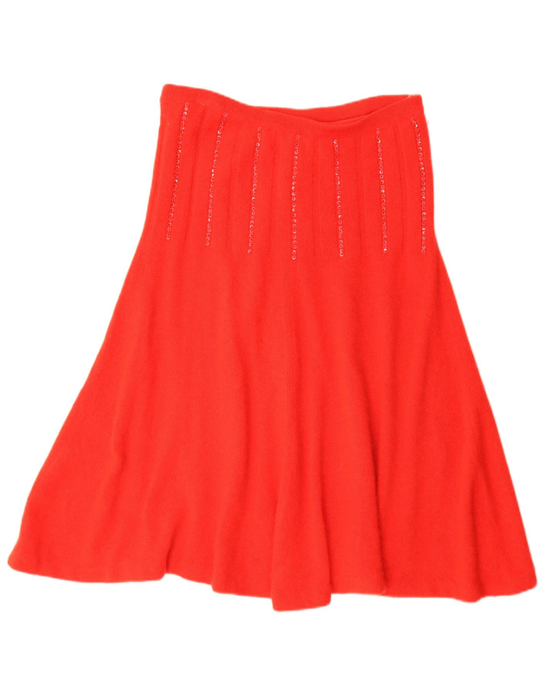 Fusta evazată din tricot pentru femei Vintage IT 44 Medium W30 Red Angora