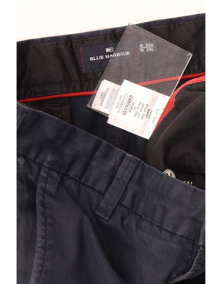 Marks & Spencer Pantaloni chino drepți Blue Harbour pentru bărbați L32 L29 bleumarin