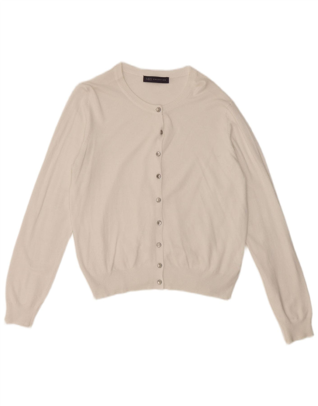 Marks & Spencer Pulover Crop Cardigan pentru femei UK 12 Medium White Viscose