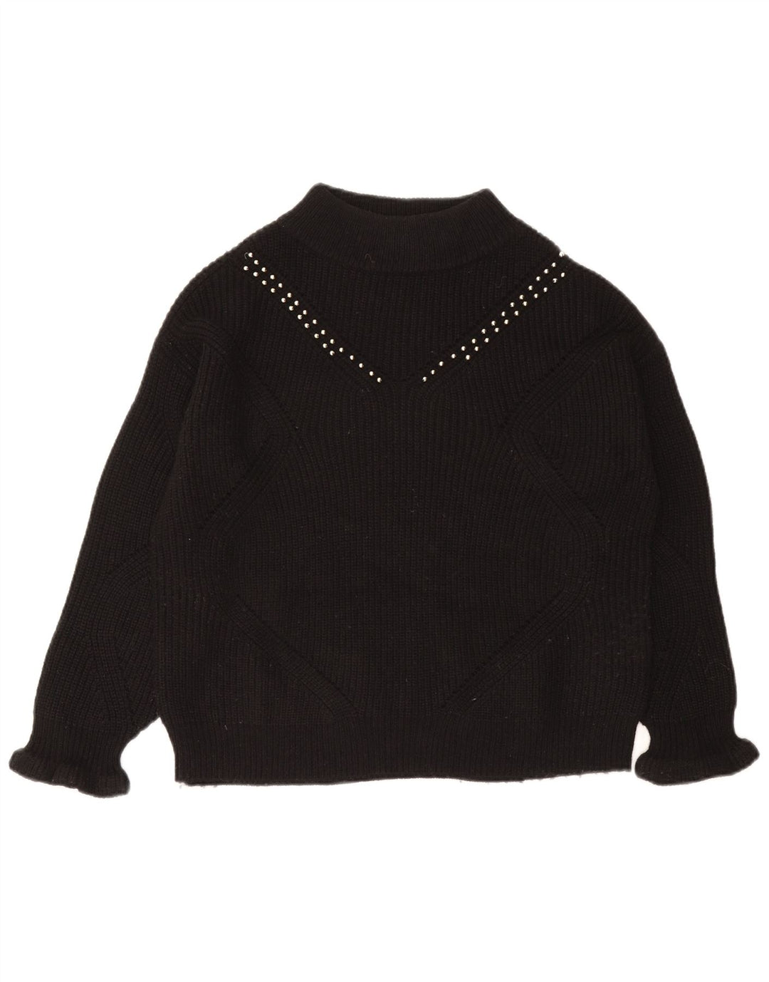 Pulover cu gât țestoasă supradimensionat pentru femei Guess UK 10, acrilic negru mic