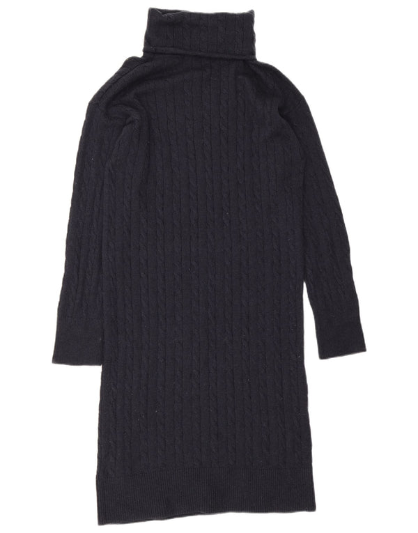 Rochie cu pulover Tommy Hilfiger pentru femei cu gât rulat UK 14 Mediu Lână bleumarin