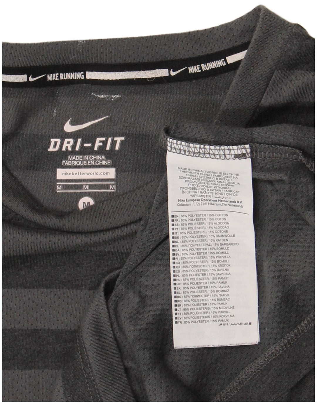 Tricou Nike Dri Fit pentru bărbați Top Mediu Gri Poliester cu dungi