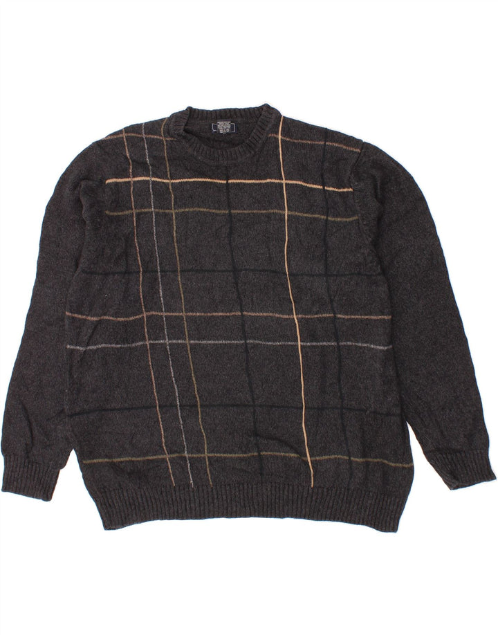 Pulover pentru bărbați DOCKERS cu gât roșu, 2XL, bumbac cu carouri gri