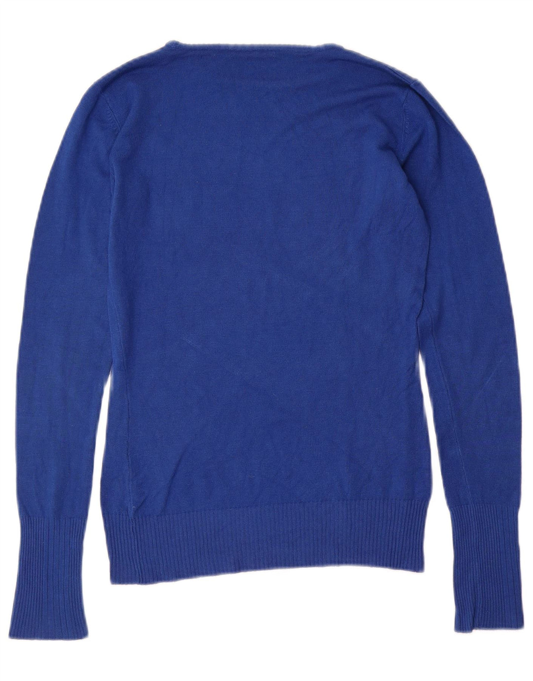 Pulover pentru femei GUESS cu grafică cu gât de barcă, UK 12, viscoză albastră medie