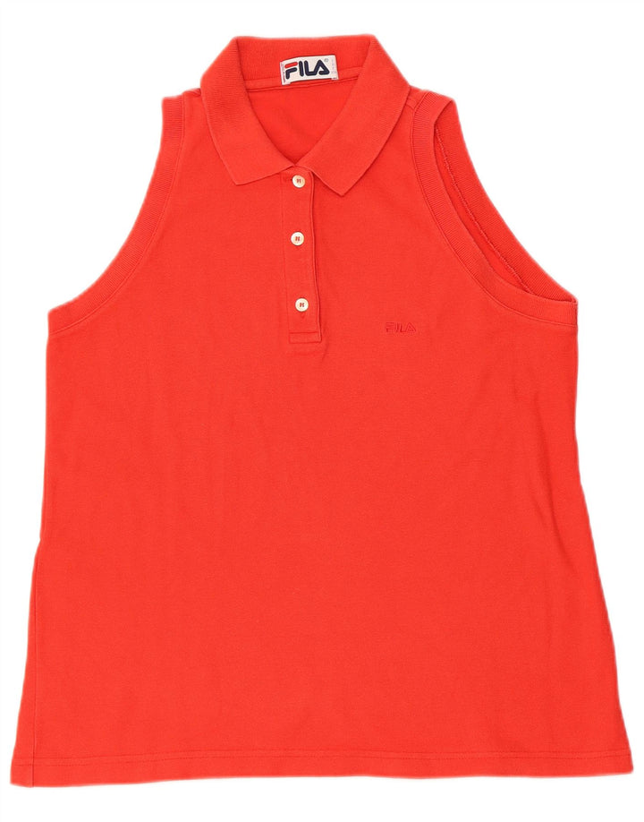 Tricou polo fără mâneci pentru femei FILA IT 46 mare bumbac roșu