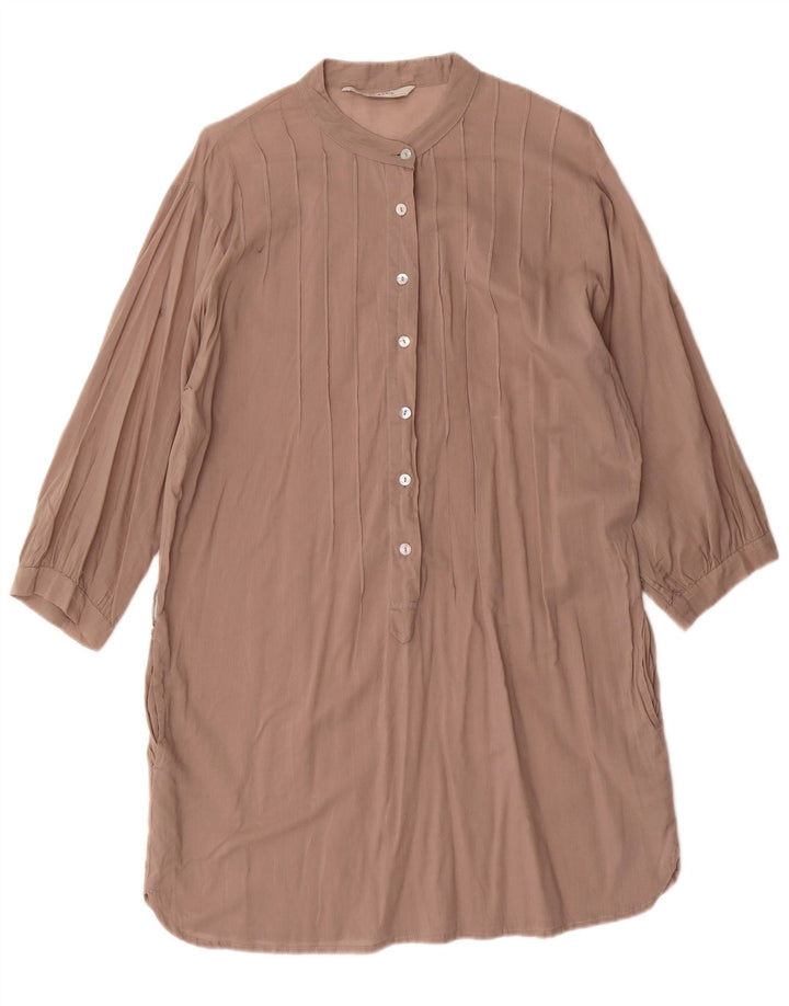 Rochie pentru femei Zara cu mâneci 3/4, UK 14, bumbac maro mediu