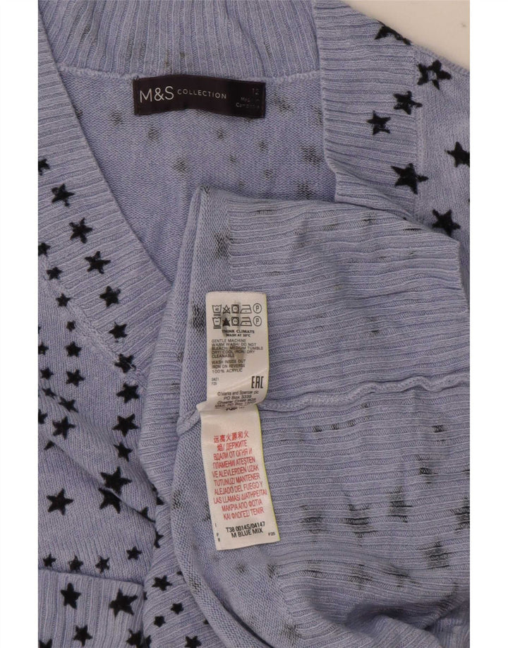 Pulover cu decolteu în V pentru femei Marks & Spencer UK 12 Medium Blue