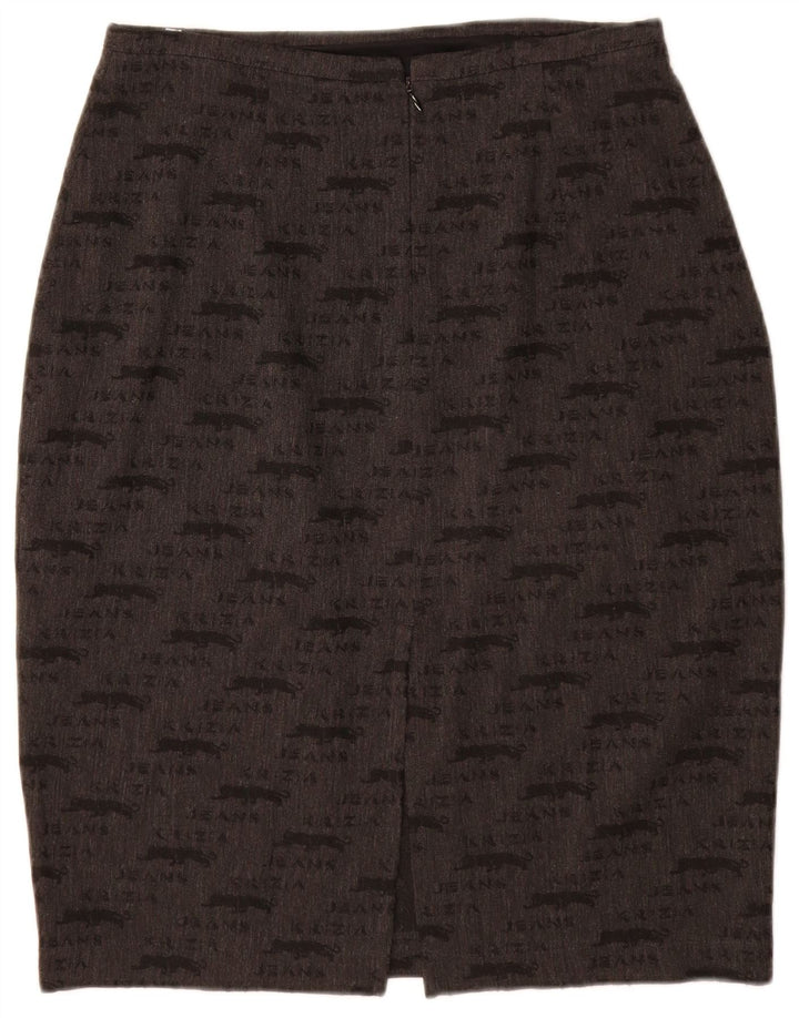 KRIZIA JEANS Fusta creion cu grafica pentru femei UK 12 Medium W28 Gri