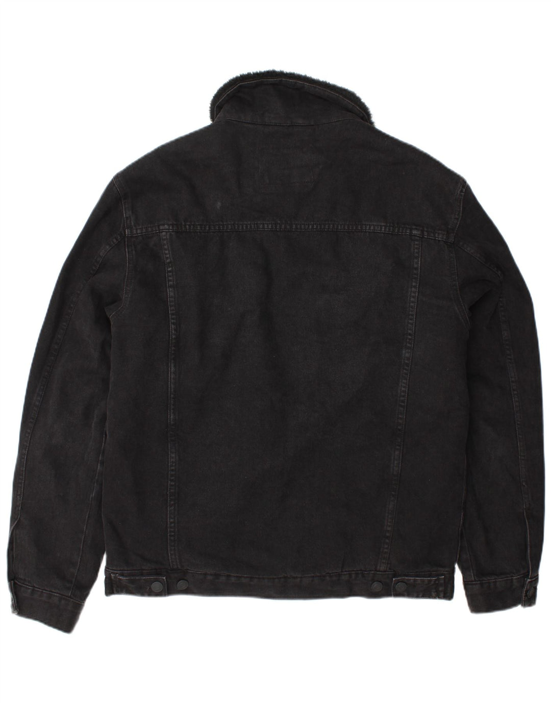 Jachetă Sherpa de blugi pentru bărbați Zara UK 40 Poliester negru mare