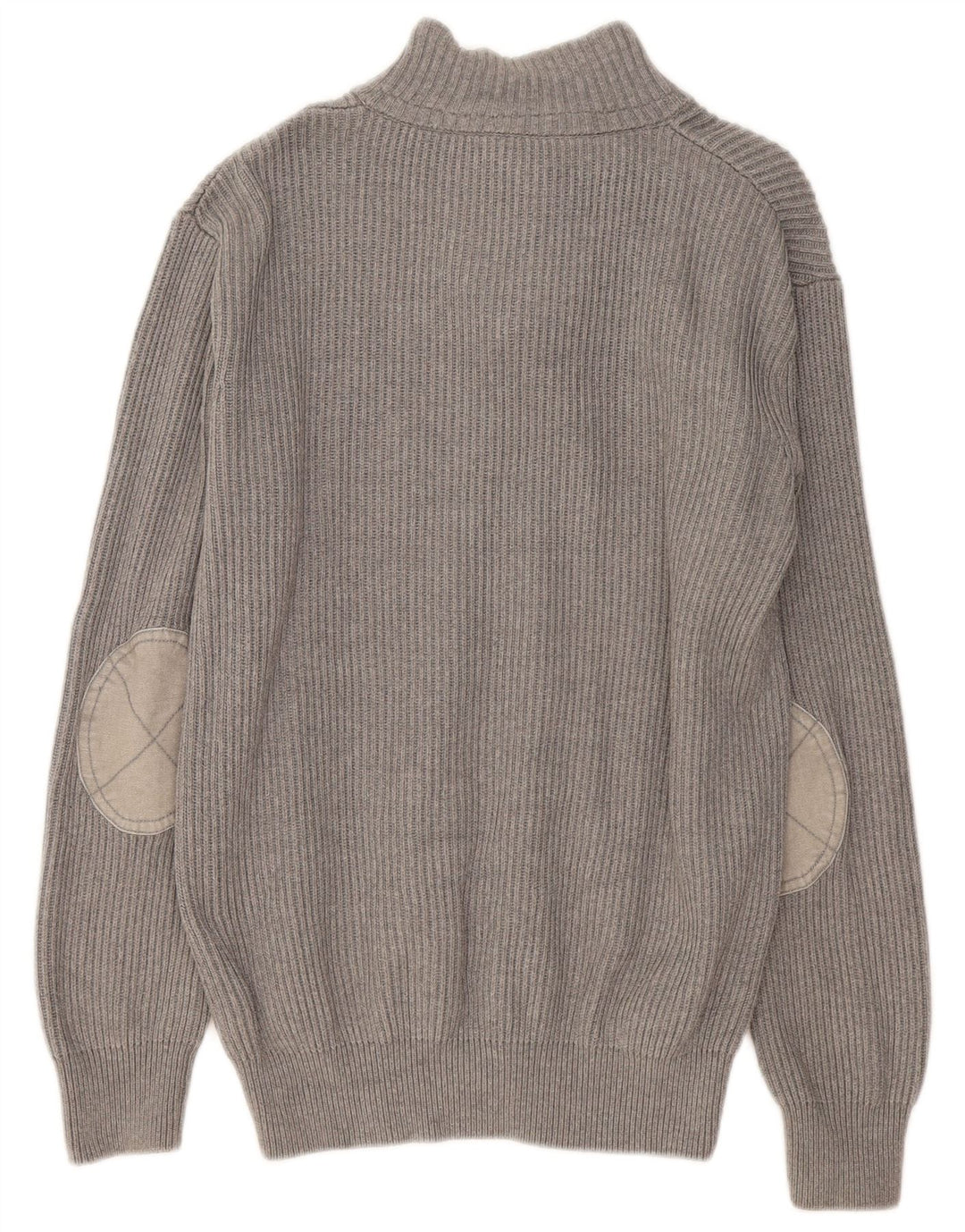 CREW CLOTHING Pulover pentru bărbați cu gât cu nasturi Pulover mare, gri, bumbac