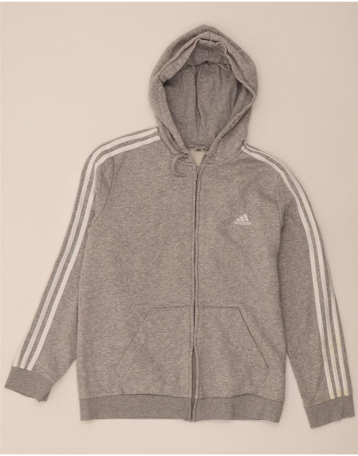 Pulover Adidas pentru bărbați, cu fermoar, gri mediu, pete