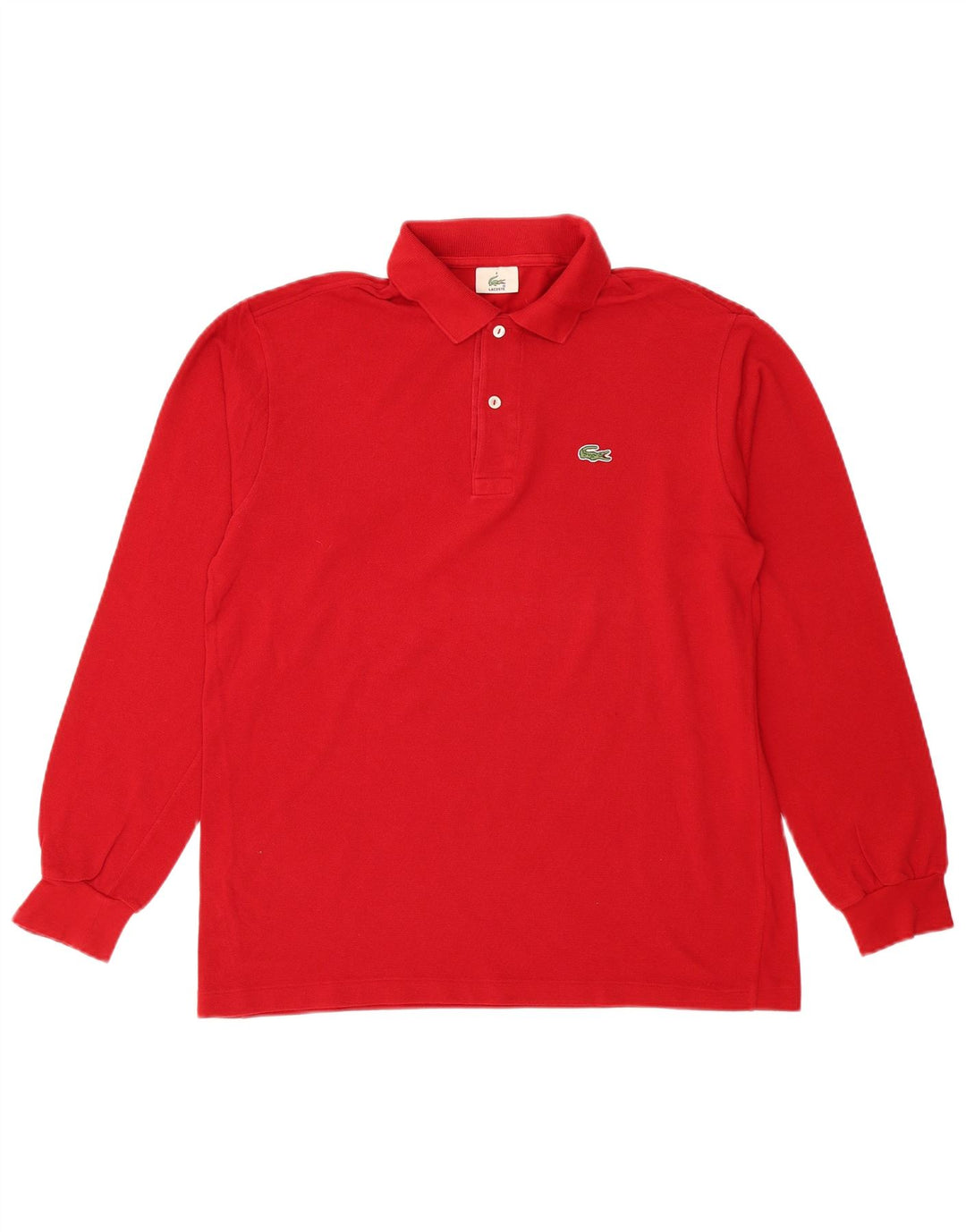 Tricou polo pentru bărbați Lacoste cu mânecă lungă, mărime 4, bumbac roșu mediu