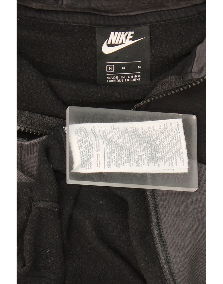 NIKE Mens Zip Hoodie Sweater Medium Black Cotton Vintage Nike and Second-Hand Nike from Messina Hembry 