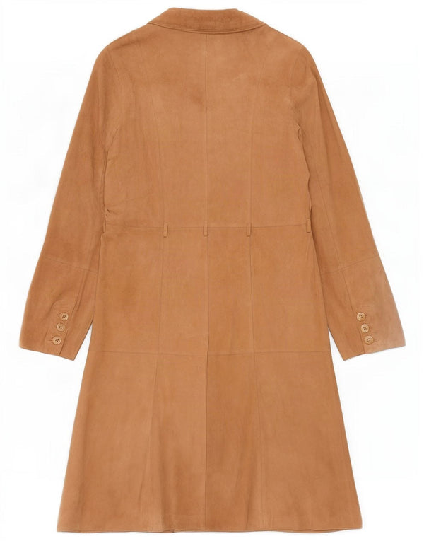 Vintage Womens Suede Overcoat UK 12 Medium Beige