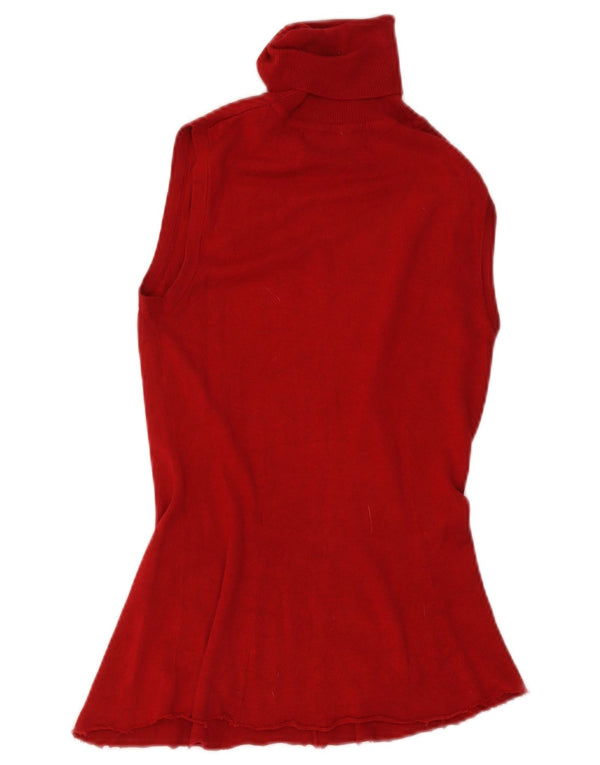Vesta Zara Femei Tank Top UK 12 Medium Red Rayon