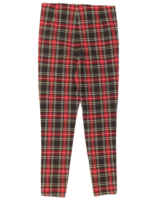Pantaloni skinny casual pentru femei Zara XL W36 L27 Viscoză neagră cu carouri