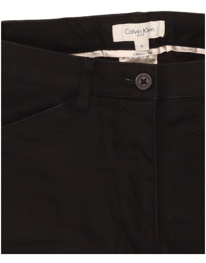 CALVIN KLEIN Pantaloni cargo subțiri pentru femei US 9 Medium W28 L26 Bumbac negru