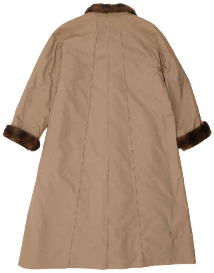 VINTAGE Pardesiu supradimensionat pentru femei de blană artificială EU 40 Poliester mediu bej