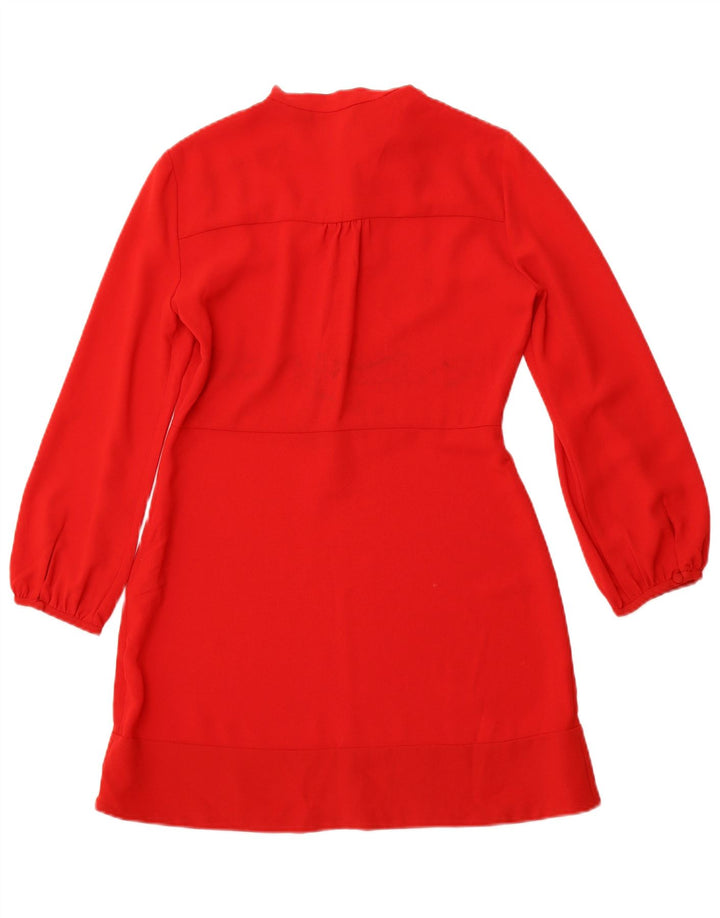 Rochie A-Line cu mânecă lungă ZARA UK 12 Poliester roșu mediu