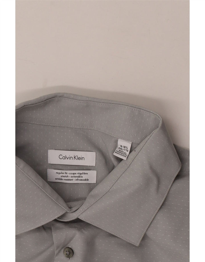 Cămașă cu mânecă scurtă pentru bărbați Calvin Klein Mărimea 18 18 1/2 2XL Gri cu pete