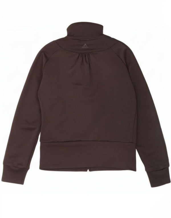 Jachetă de top pentru trening grafic Adidas pentru femei UK 10 Poliester negru mic