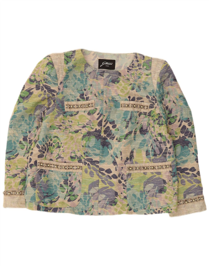 Gattinoni Jachetă Blazer deschisă pentru femei UK 18 XL Multicolor Floral