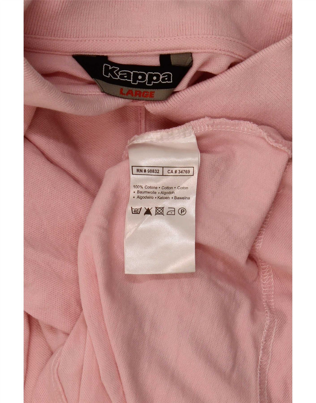 Tricou polo pentru bărbați Kappa, bumbac roz mare