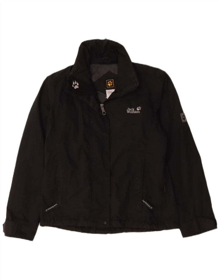 Jack Wolfskin Jachetă de ploaie pentru femei UK 12/14 Poliester mediu negru