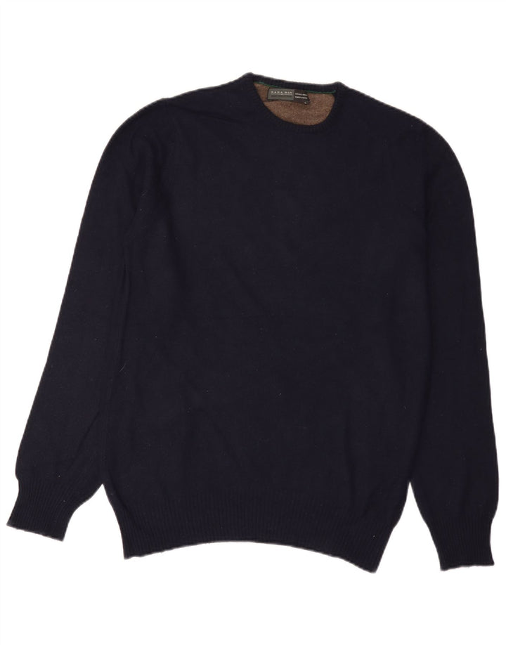 Pulover pentru bărbați Zara, cu decolteu, mare, bleumarin