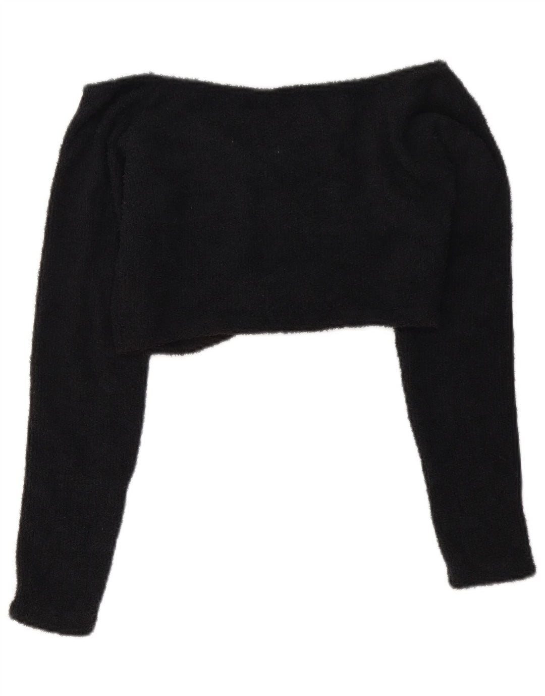 Adidas Crop Fleece Top cu umeri UK 12 Poliester mediu negru