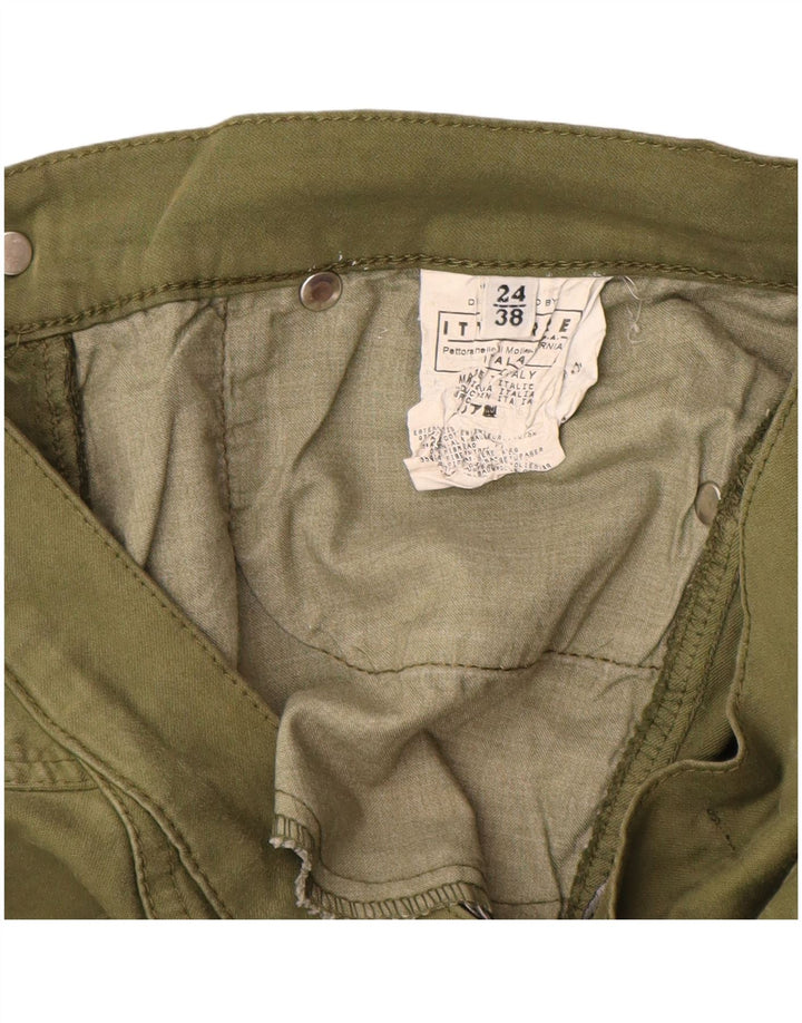 Pantaloni scurti cargo Versace pentru femei IT 38 XS W24 bumbac kaki