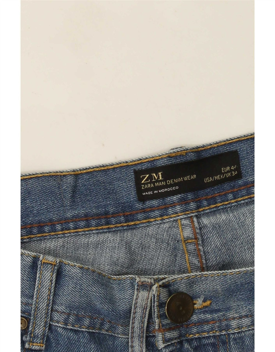 Blugi drepți pentru bărbați Zara EU 34 Mari L34 L31 Albastru