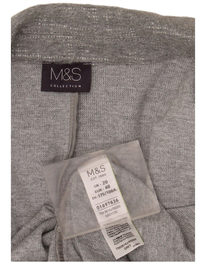 Marks & Spencer jachetă pentru femei cu mâneci 3/4 deschise, UK 20 2XL, bumbac gri