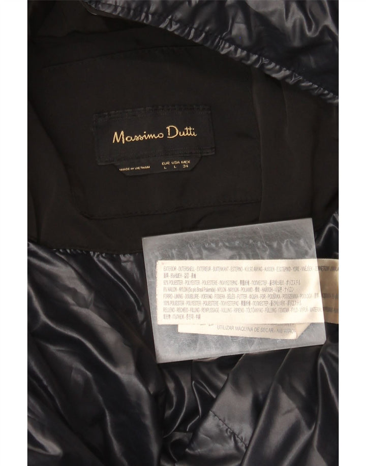 Palton căptușit pentru femei Massimo Dutti UK 16 Poliester negru mare