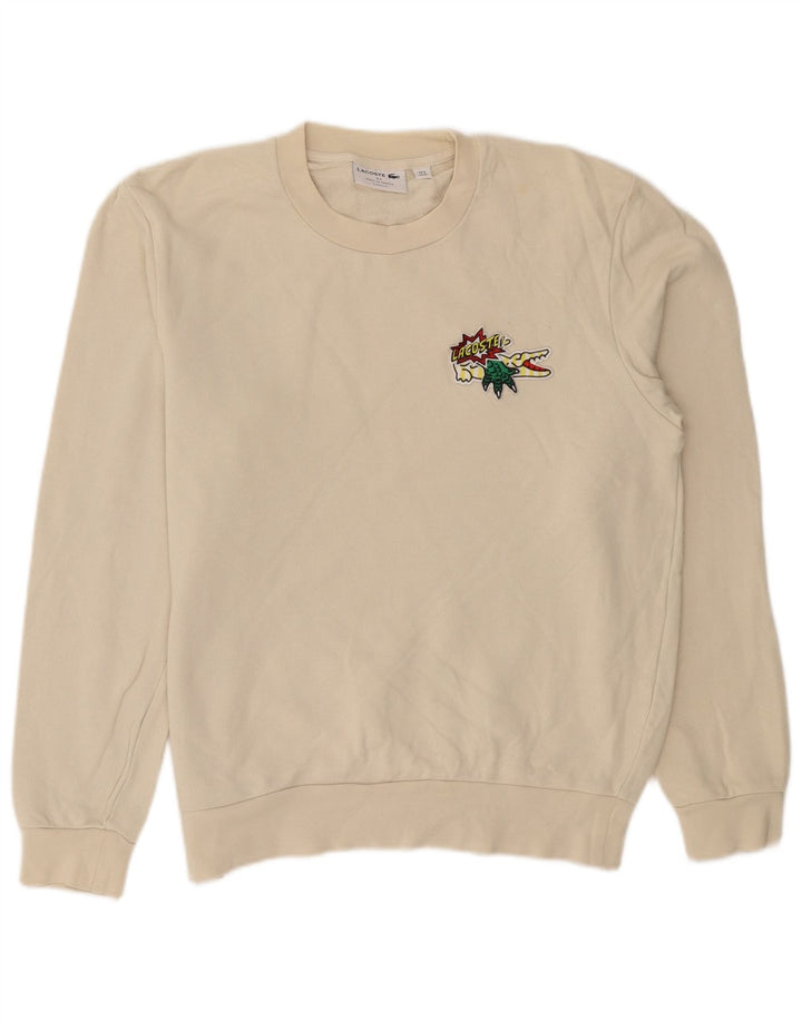 Pulover pentru bărbați Lacoste Graphic Classic Fit Jumper Mărimea 4 Bej mediu