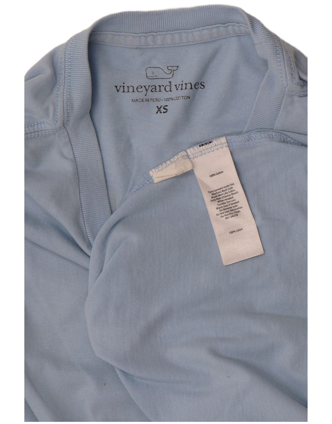 VINEYARD VINES Top grafic pentru bărbați cu mânecă lungă XS bumbac albastru