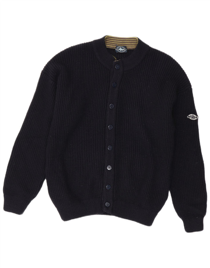 Pulover cardigan pentru bărbați Good Luck Lână albastru bleumarin mediu