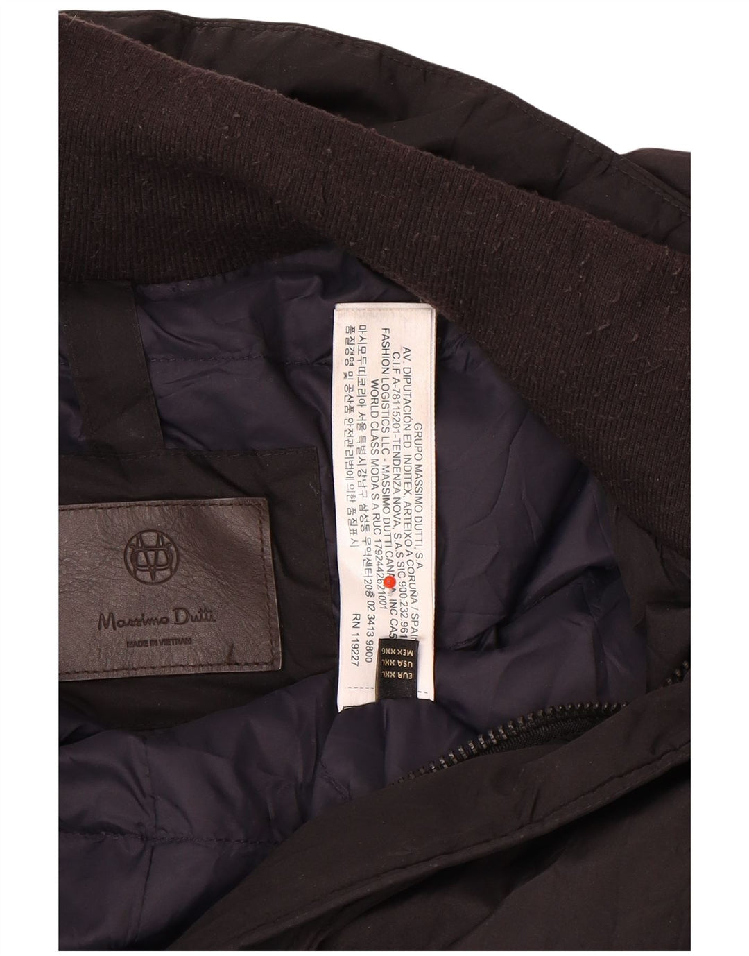 Palton căptușit Massimo Dutti pentru bărbați UK 44 2XL Poliester negru