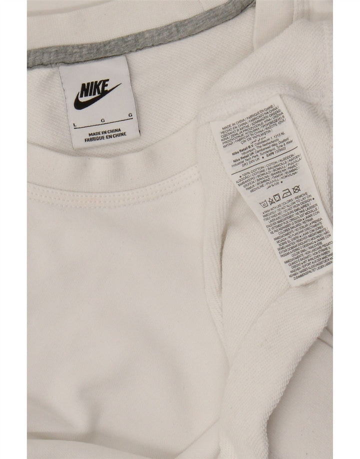 Pulover Nike pentru femei, UK 16, mare, alb, bumbac